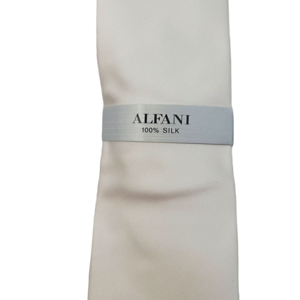 Alfani Mens White Satin Silk tie